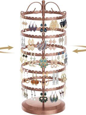 5 Tier Bronze Earring Holder Organizer Tree Women Display Storage for Stud and H